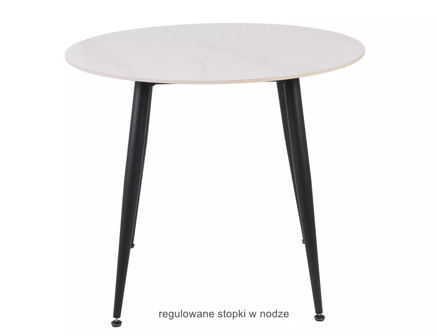 Valgomojo stalas SIGNAL Rion 90x90x76 cm,  balta/juoda - 3