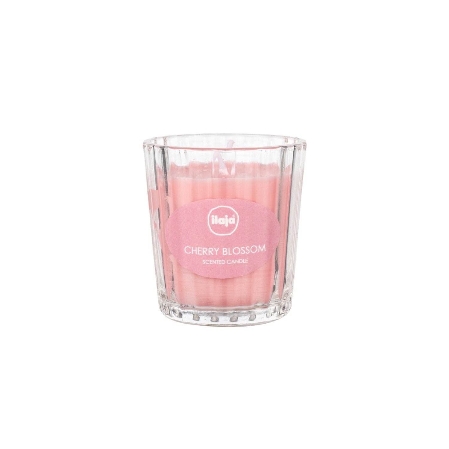 Kvepianti žvakė stikliniame indelyje ILAJA, rausvos sp., 5,7 x 6,1 cm