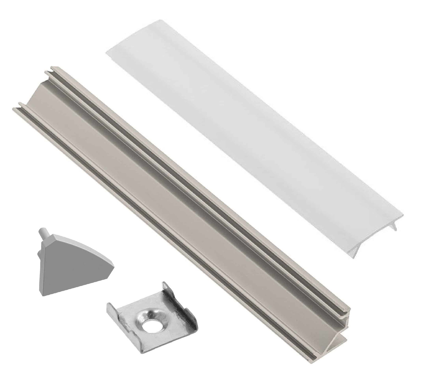 Profilis LED juostoms EUROLIGHT AL-C2-G, aliuminis, kampinis, pilkos sp., anoduotas, 2m-0