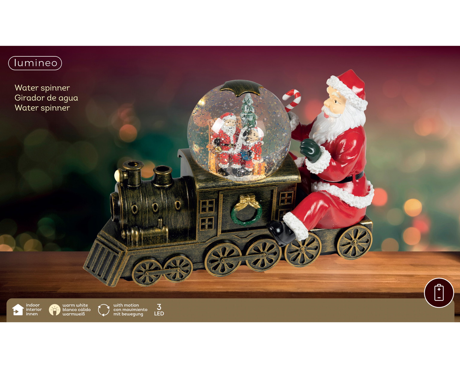 Elektrinė LED dekoracija GARVEŽYS, IP20, šiltai baltos sp., 3xAA (neįeina), 16,3 x 31,6 x 20cm - 3
