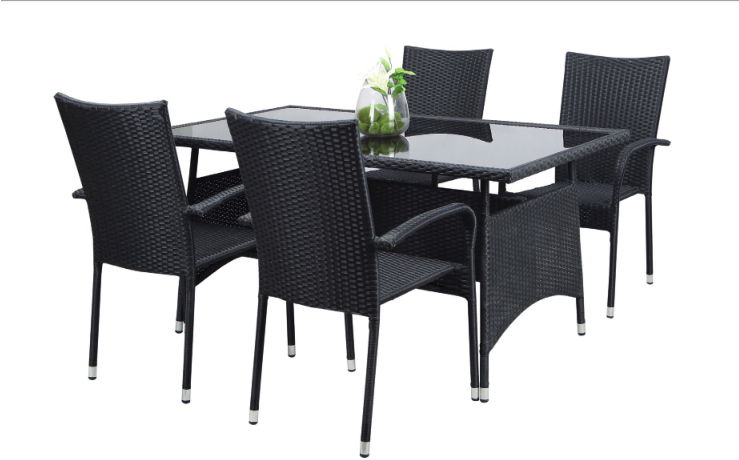 Lauko baldų komplektas Moon, 4 kėdės 58 x 65 x 96 cm ir stalas 150 x 90 x 75 cm-0