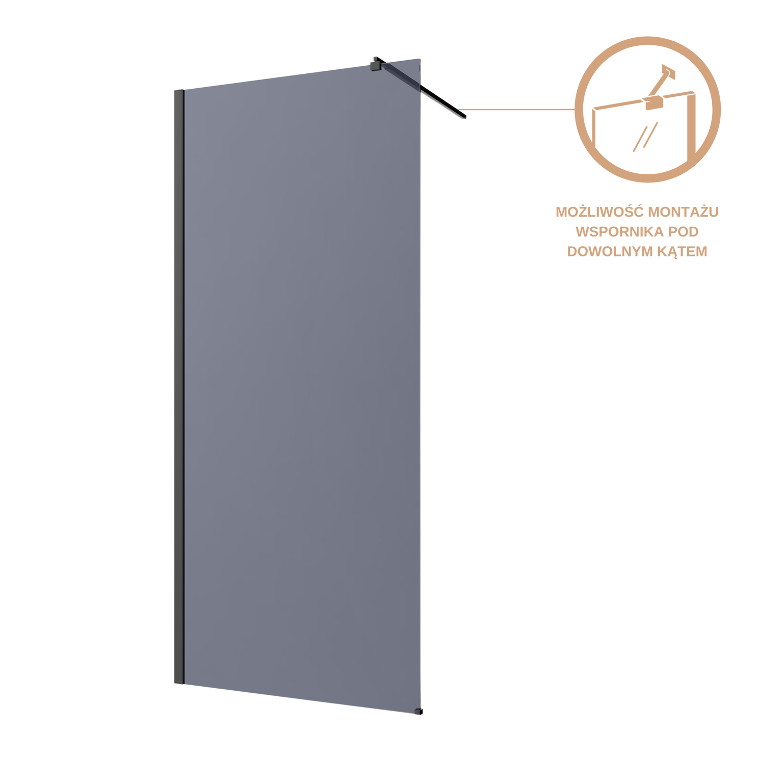 Dušo sienelė INVENA 110 cm x 200 cm, juoda-1