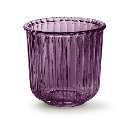 Stiklinis vazonas DAY, violetinės sp., Ø14 x h13,5 cm