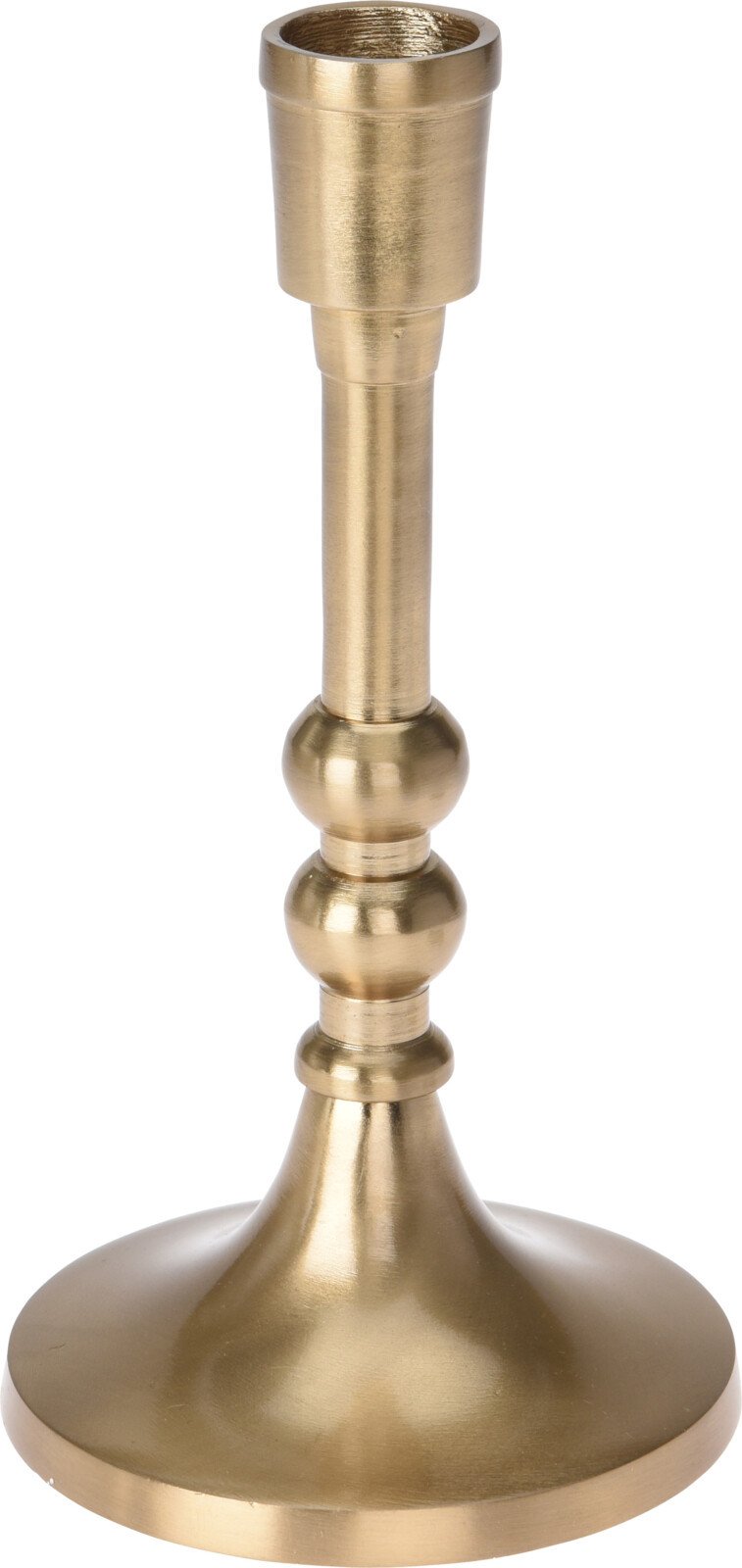 Metalinė žvakidė, auksinės sp., 17 cm
