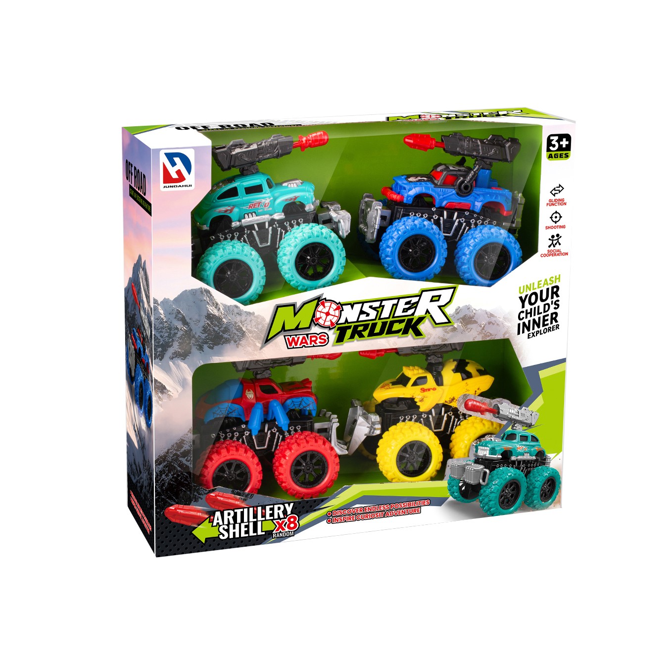 Žaisliniai šaudantys automobiliai MONSTER SHOOTING CARS-0