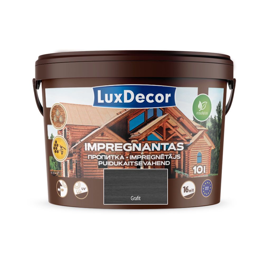 Medienos impregnantas LUXDECOR, grafito sp., 10 l-0