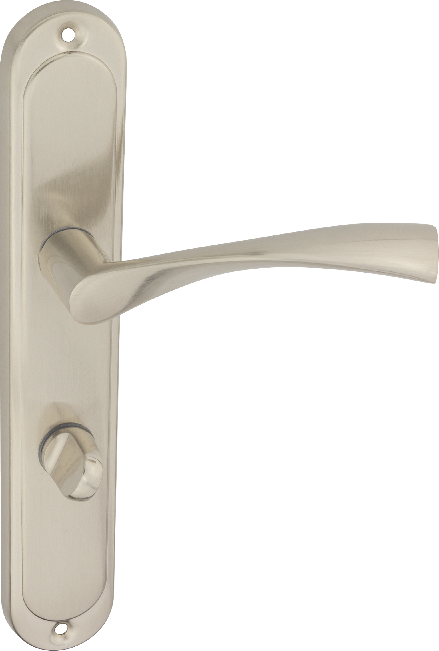Durų rankena ARA, 72 mm, WC, apvali, nikelio spalvos