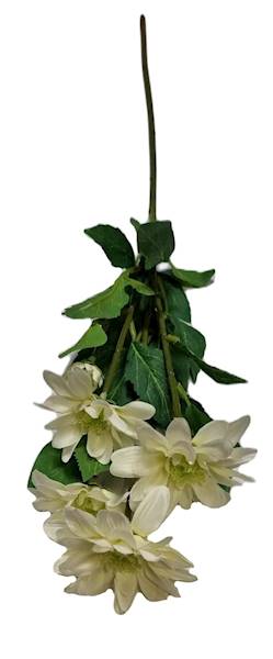 Dirbtinių gėlių puokštė CHRYSANTHEMUM, baltos sp., 75 cm-0