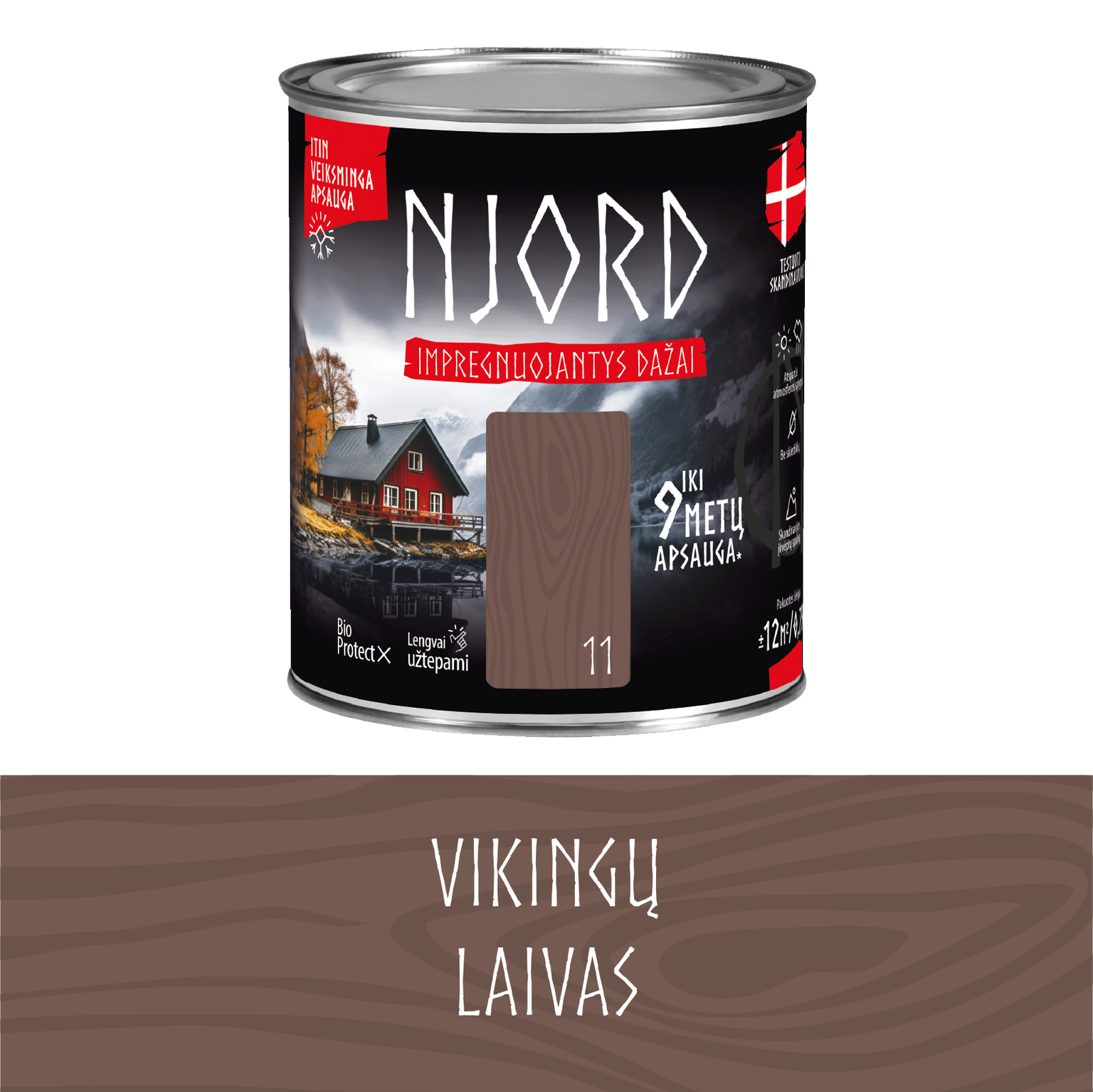 Impregnuojantys dažai medienai NJORD, vikingų laivo sp., 2,5 l-0