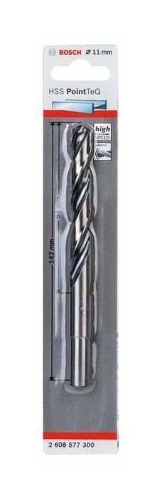 Metalo grąžtas BOSCH PointTeQ, 11 x 94/142 mm, HSS, sumažintas kotelis 10 mm