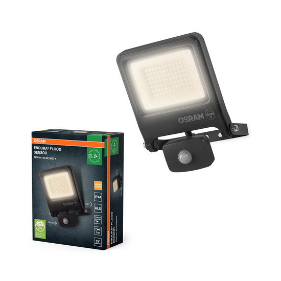 LED prožektorius OSRAM ENDURA IP44 3000K 50W 5250lm, su judesio davikliu, antracito sp.-1