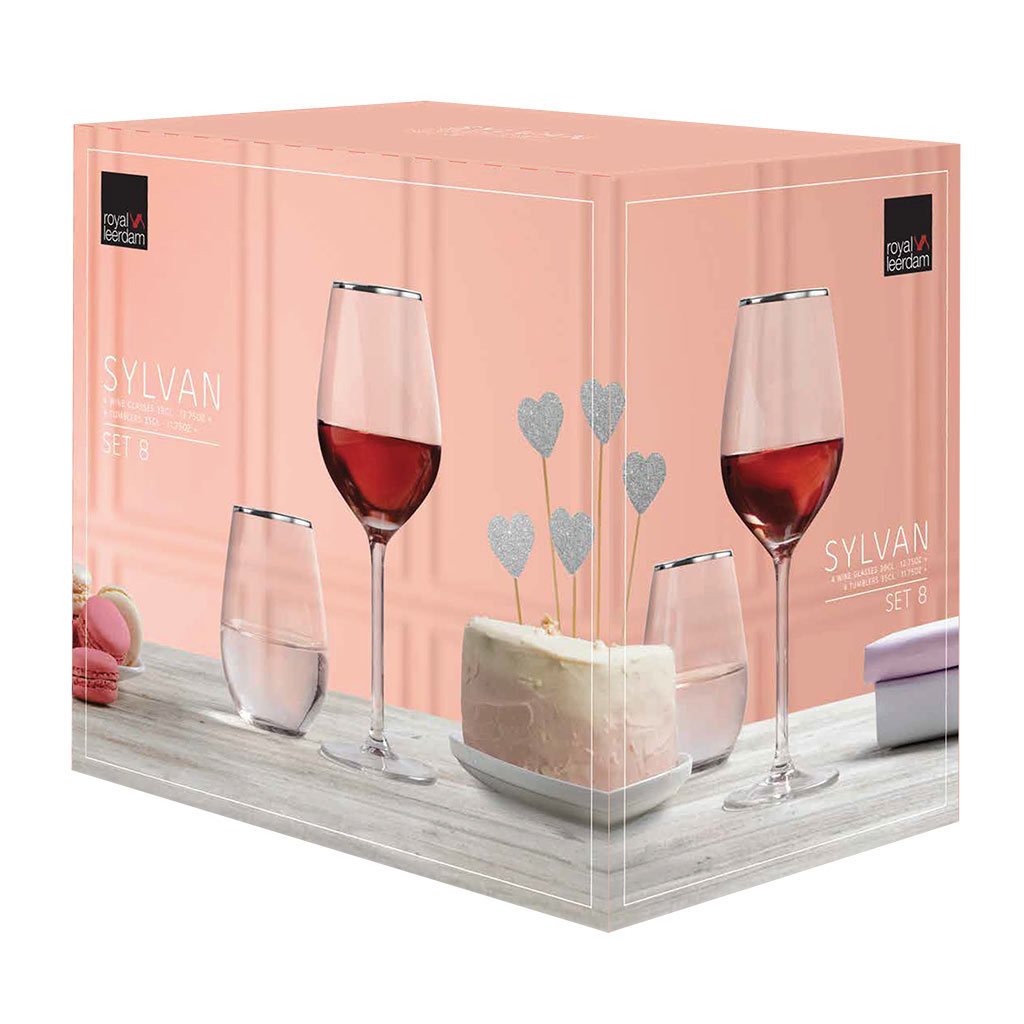 Vyno taurių ir stiklinių rinkinys ROYAL LEERDAM Sylvan, (4+4) 380/350 ml - 2