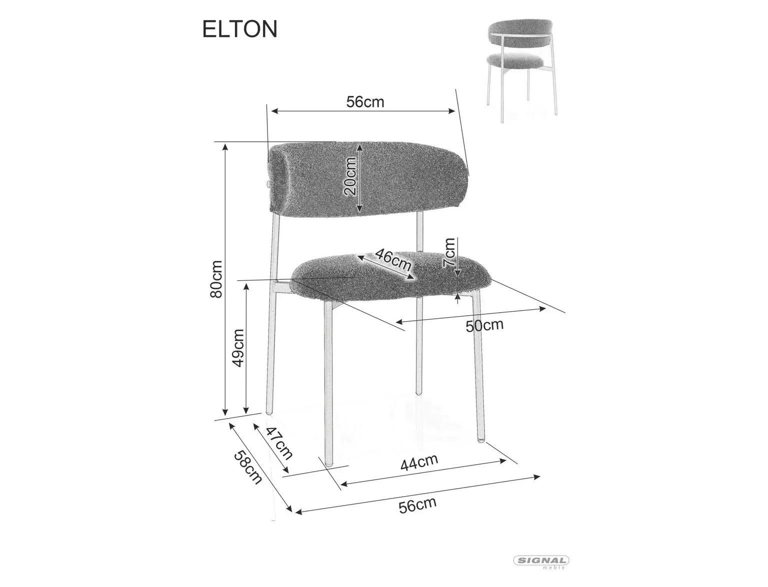 Kėdė Elton Brego, smėlio/kašmyro - 5