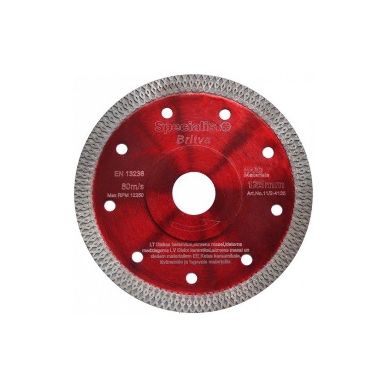 Deimantinis pjovimo diskas SPECIALIST+ Britva, 125 x 1,2 x 22 mm, keramikai, akmens masei - 2