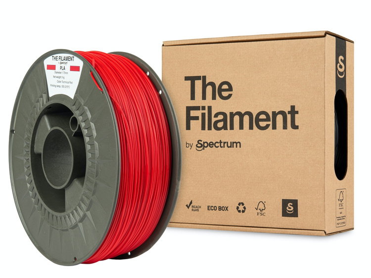 3D plastikas SPECTRUM PLA TECHNICAL RED, 1 kg, raudona sp.-0