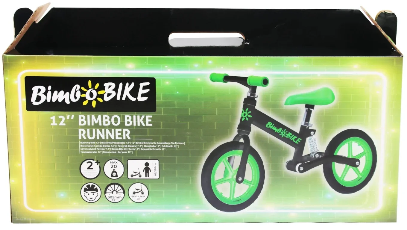 Vaikiškas dviratis BIMBO, 73 x 17,5 x 32 cm, juodos/žalios sp. - 2