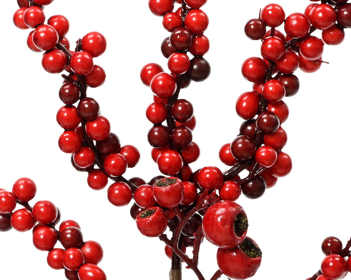 Kalėdinė dekoracija EVERLANDS Xmas On The Stage Berries, raudonos sp., 2 x 15 x 60cm, 1vnt - 2