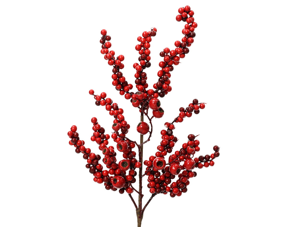 Kalėdinė dekoracija EVERLANDS Xmas On The Stage Berries, raudonos sp., 2 x 15 x 60cm, 1vnt - 1