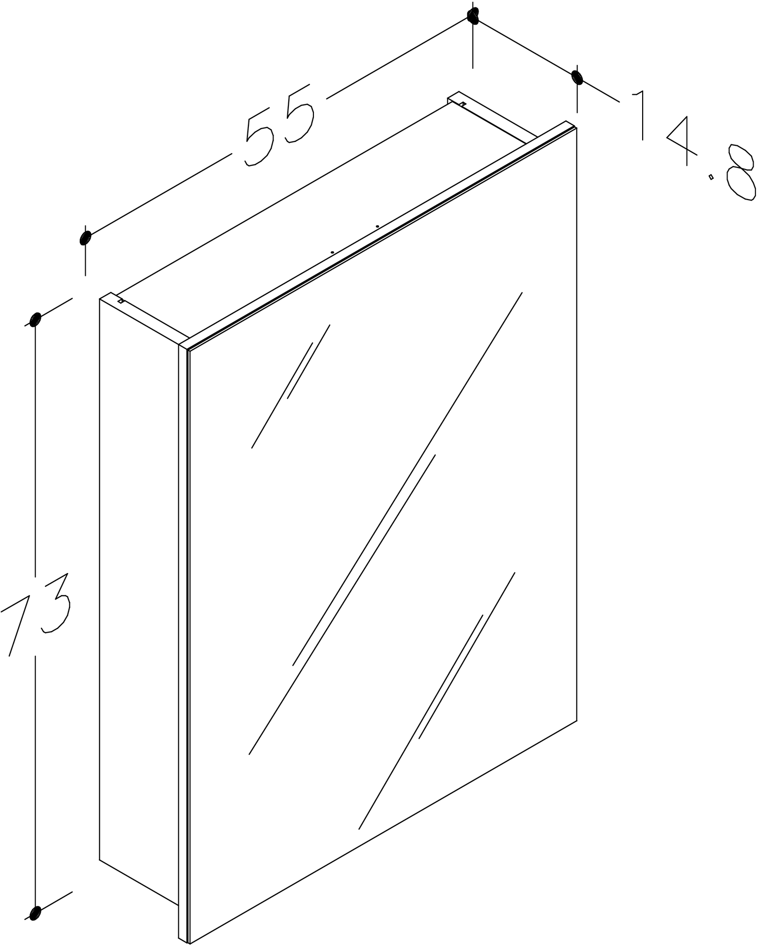 Vonios spintelė RB BATHROOM KAVO, su veidrodžiu, baltos sp., 55 x 73 x 14,5 cm-1