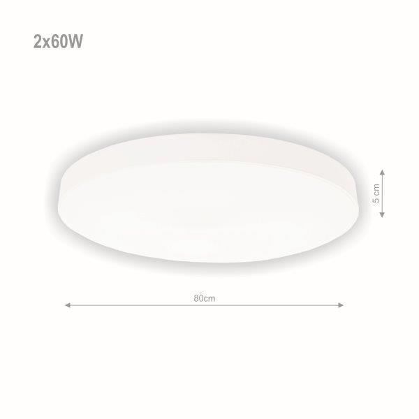 Išmanusis lubinis LED šviestuvas TOPE BOSTON 2x60W CCT3000-6500K 10771lm baltØ80cm su pultu telefonu - 5