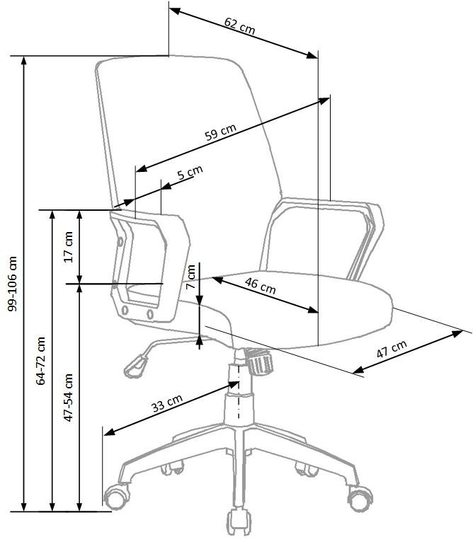 Biuro kėdė SPIN 2, pilka - 2