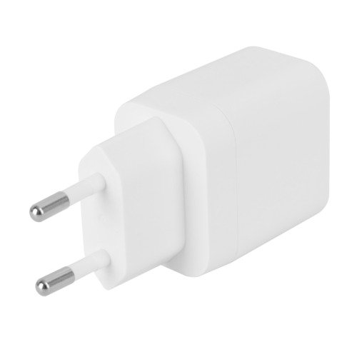 Sieninis įkroviklis DELTACO su USB-A (18W) & USB-C (20W) jungtimis, USBC-AC154, baltos sp.-1