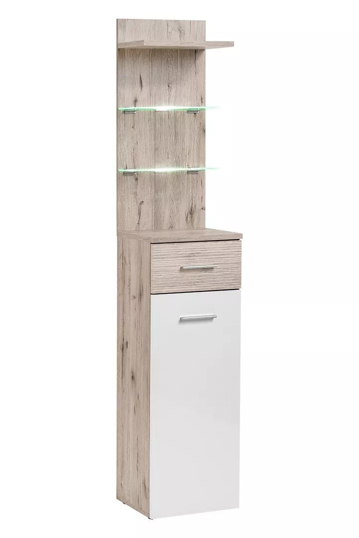 Prieškambario komplektas GUSTAVO I su LED apšvietimu, ąžuolo/balta - 6