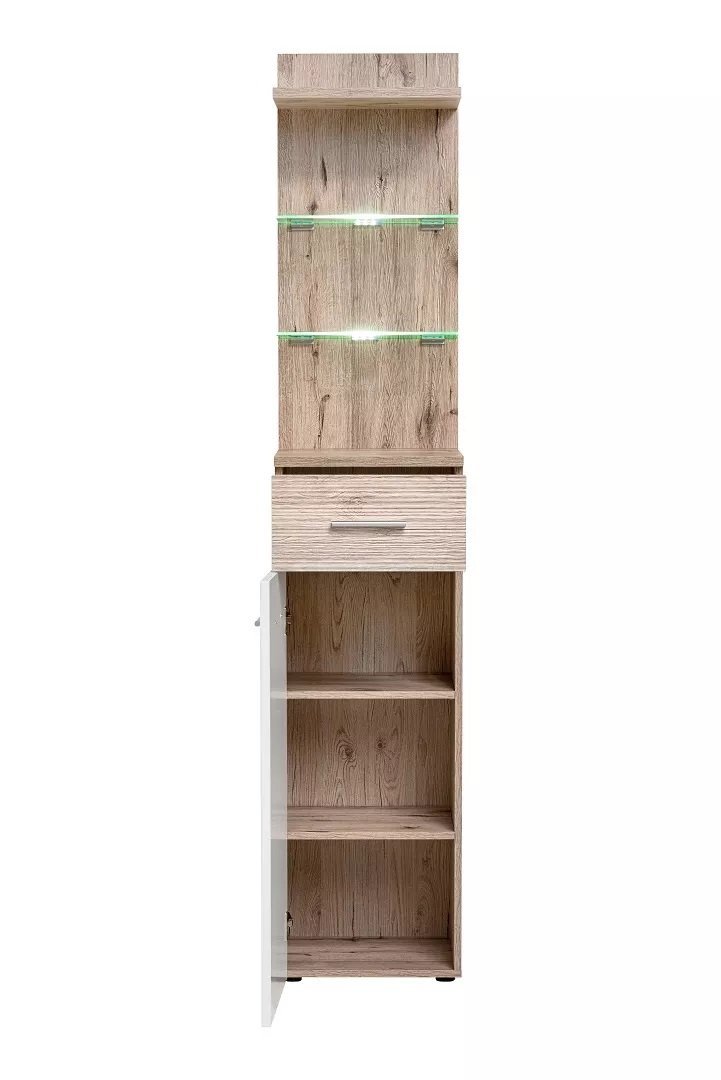 Prieškambario komplektas GUSTAVO I su LED apšvietimu, ąžuolo/balta - 5