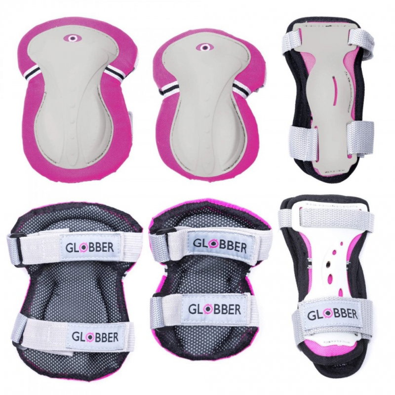Kelių ir alkūnių apsaugų rinkinys GLOBBER Junior XS RANGE B (25-50KG), rožinis-0