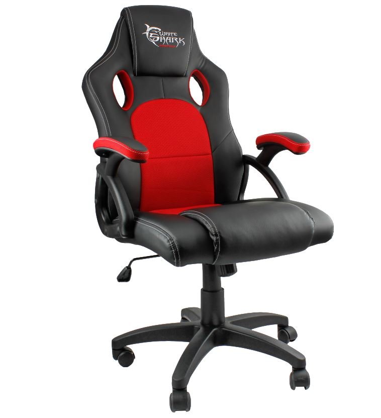 Žaidimų kėdė White Shark Kings Throne Y-2706, juoda/raudona-0