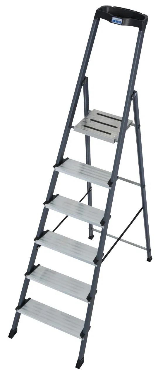 Kopėčios KRAUSE Securo, 6 pakopos, anoduotos, su įrankių laikikliu, darbinis aukštis 330cm-0