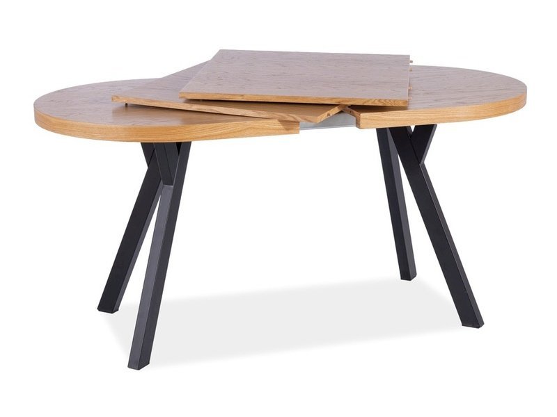 Valgomojo stalas DOMINGO II, 140x80 cm, ąžuolo/juoda