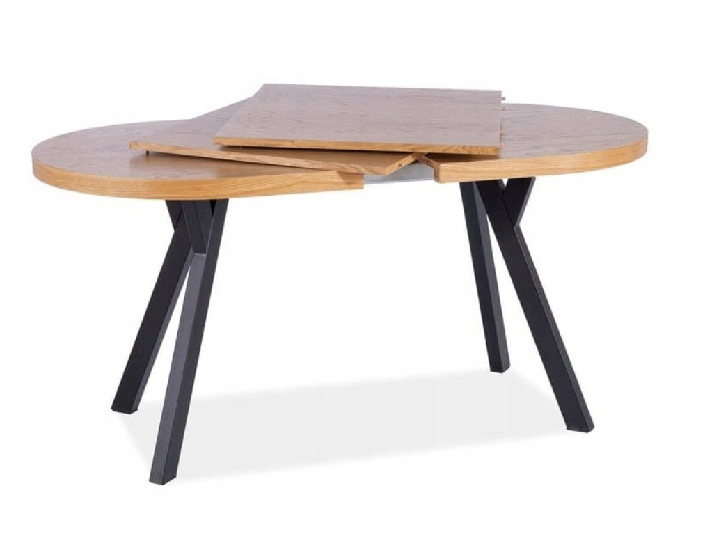 Valgomojo stalas DOMINGO II, 140x80 cm, ąžuolo/juoda - 3