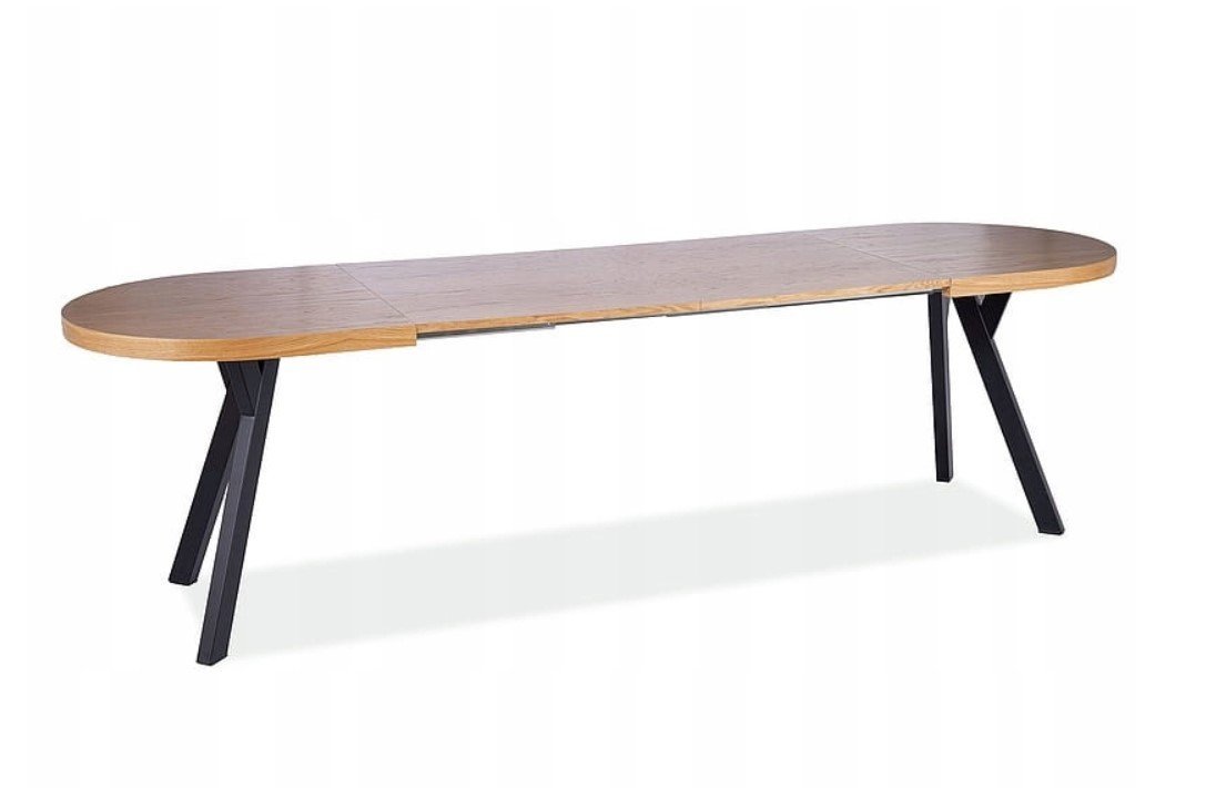 Valgomojo stalas DOMINGO II, 140x80 cm, ąžuolo/juoda - 2