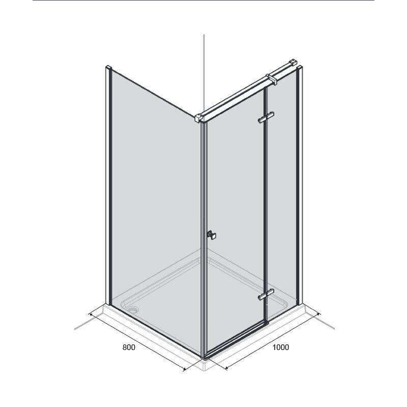 Dušo kabina AQUALUX Hinged 100x80, dešininė - 4