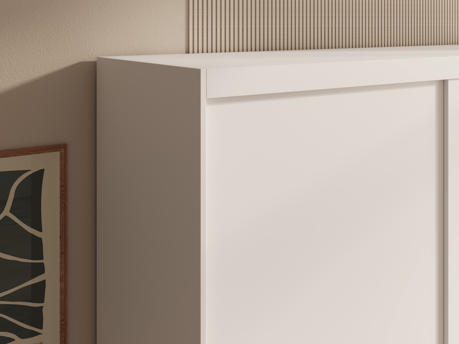Spinta ADRK Hailey, balta sp., 120 cm x 60 cm x 205 cm, su veidrodžiu - 3