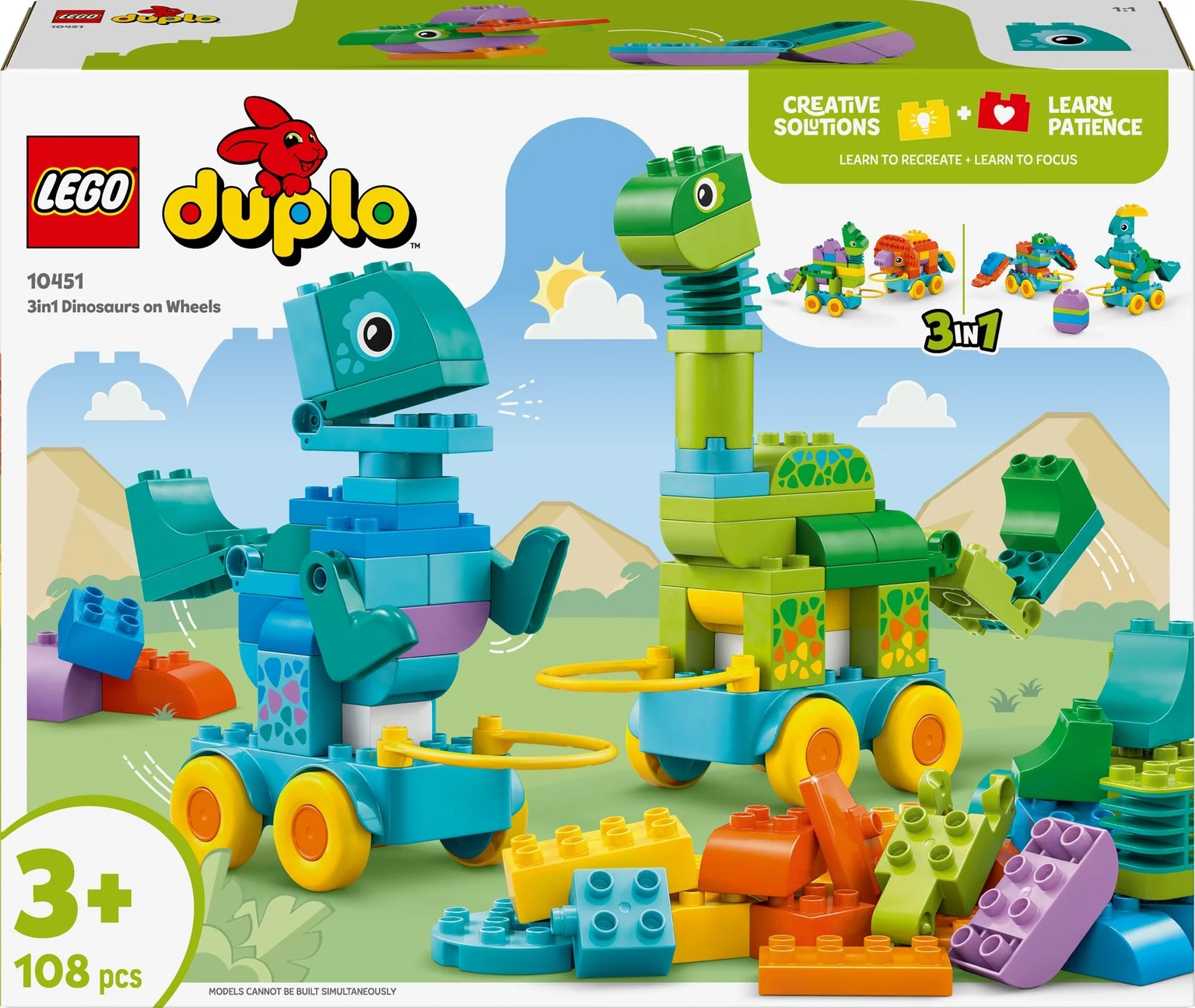 Konstruktorius LEGO DUPLO Town 3in1 Dinosaurs on Wheels - 1