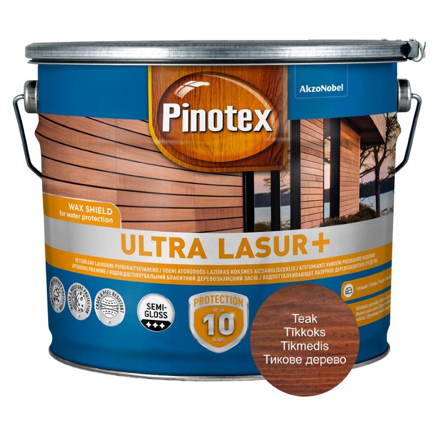 Medienos impregnantas PINOTEX ULTRA LASUR +, tikmedžio sp., 10 l-0