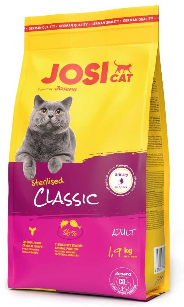 Sausas kačių ėdalas JOSICAT Sterilised Classic, su paukštiena ir žuvimi, 1,9 kg
