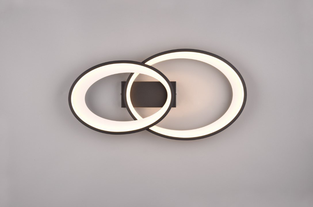 Lubinis LED šviestuvas REALITY Malaga, 24W, 3000K, 2000lm, juodos sp., 30 x 57 x 8 cm - 2