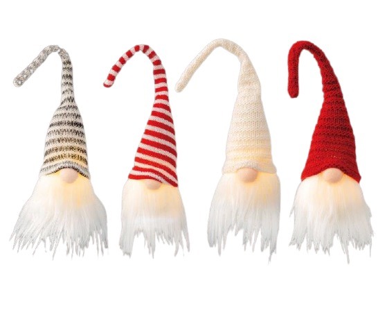 Elektrinė dekoracija GNOME, 1 LED, šiltai baltos sp., elementai 2 x LR44 (įeina), 4 dizainų-0
