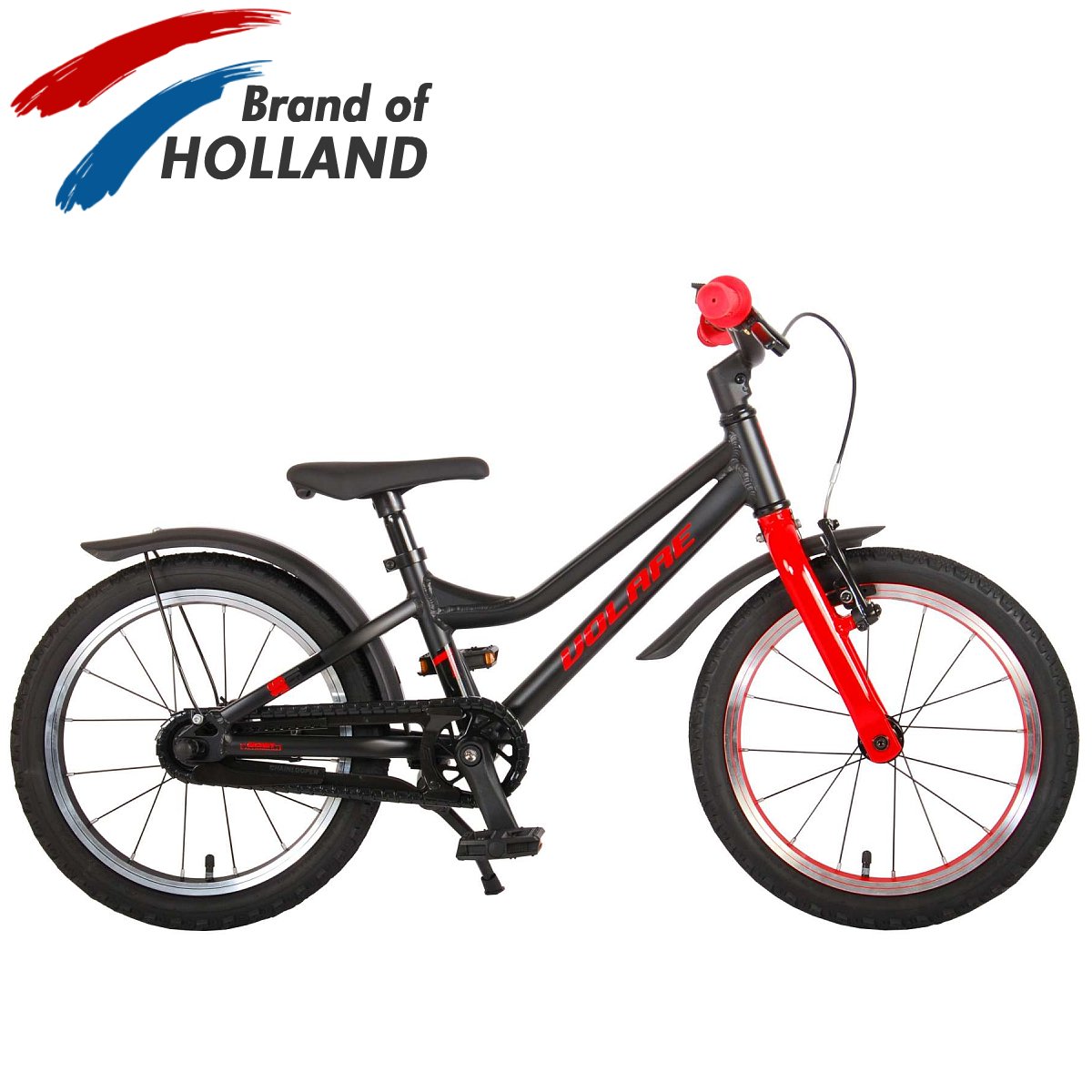 Vaikiškas dviratis VOLARE 16" Blaster (21670) juodas/raudonas - 1