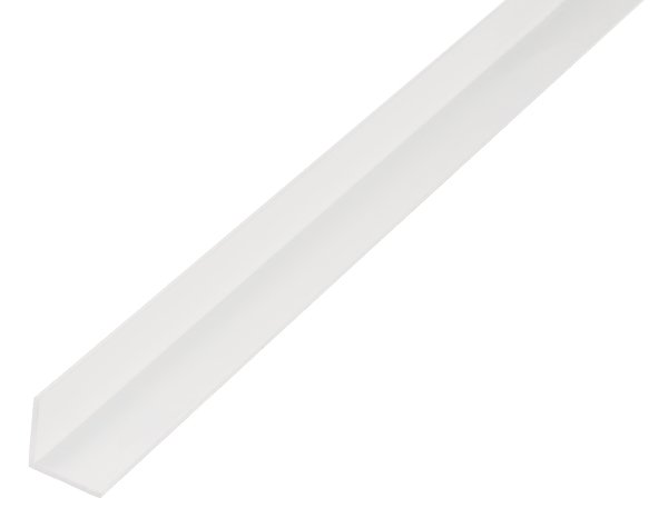 Plastikinis kampinis profiliuotis, baltos sp., 488093, 40 x 10 x 2,0 x 2600 mm