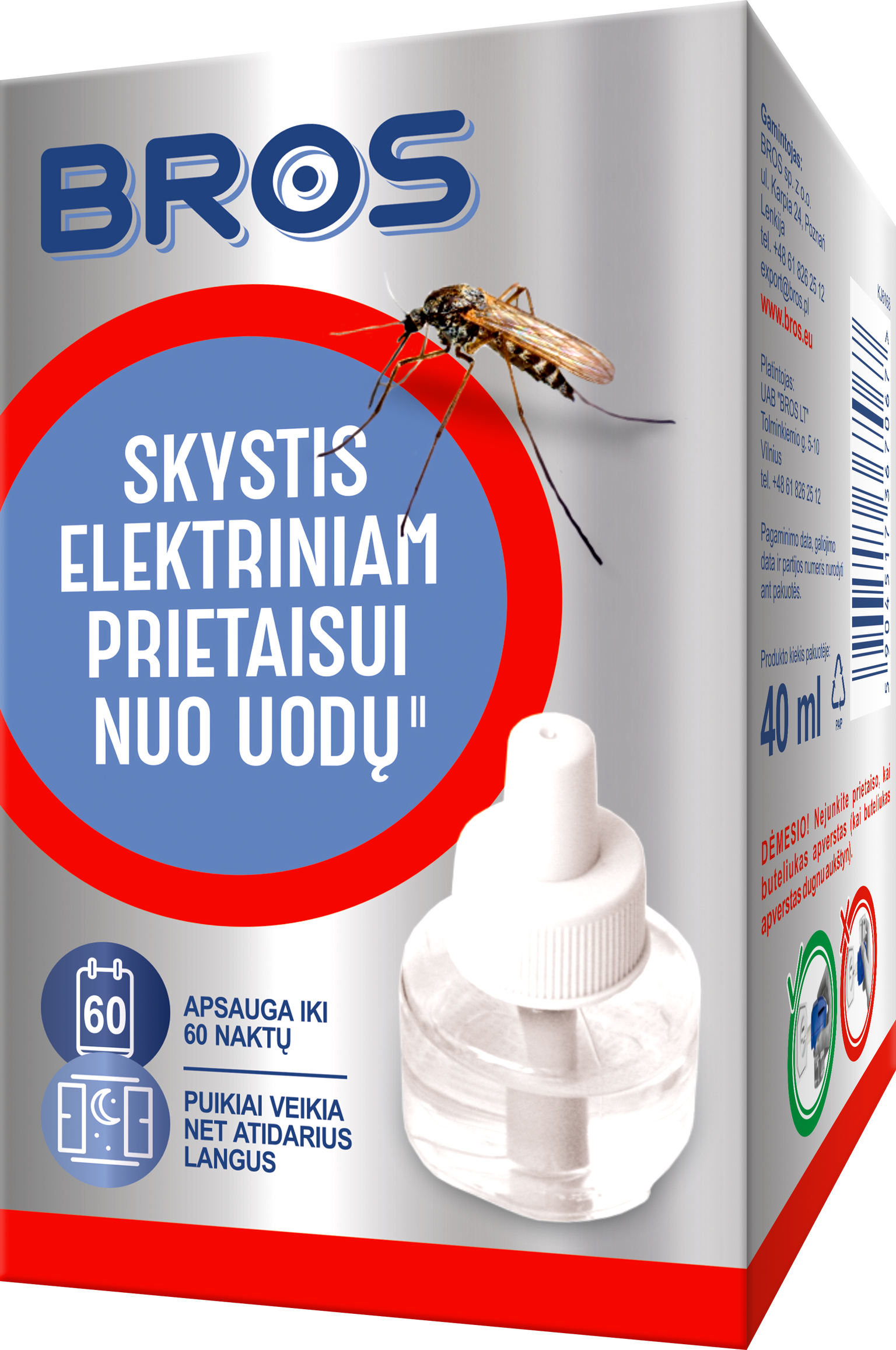 Elektrinio fumigatoriaus skystis nuo uodų BROS, 30 ml-0