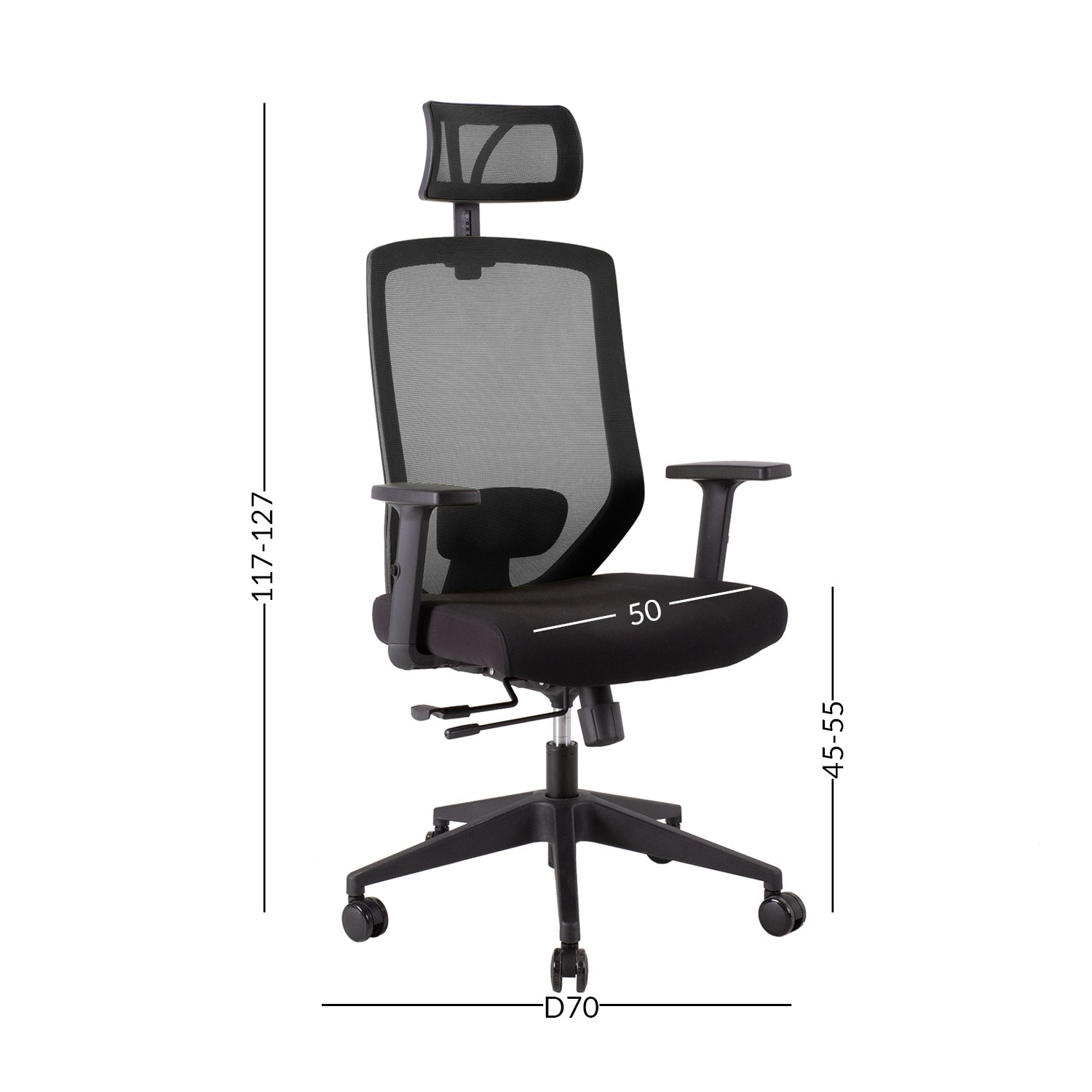 Biuro kėdė JOY, 64x64x115-125cm, juoda - 4