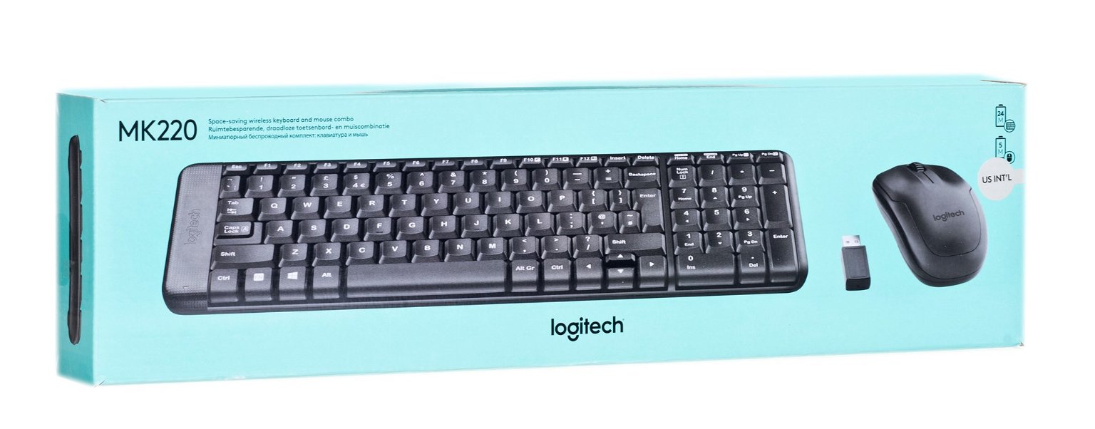 Klaviatūra Logitech MK220 INT EN, juoda, belaidė - 8