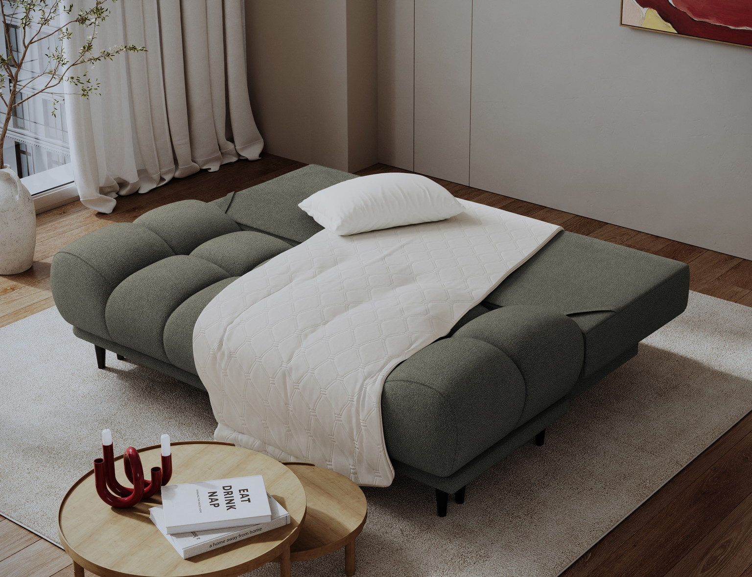 Sofa-lova Guavio Xillar 100, žalia sp., 91 x 210 cm x 97 cm - 6