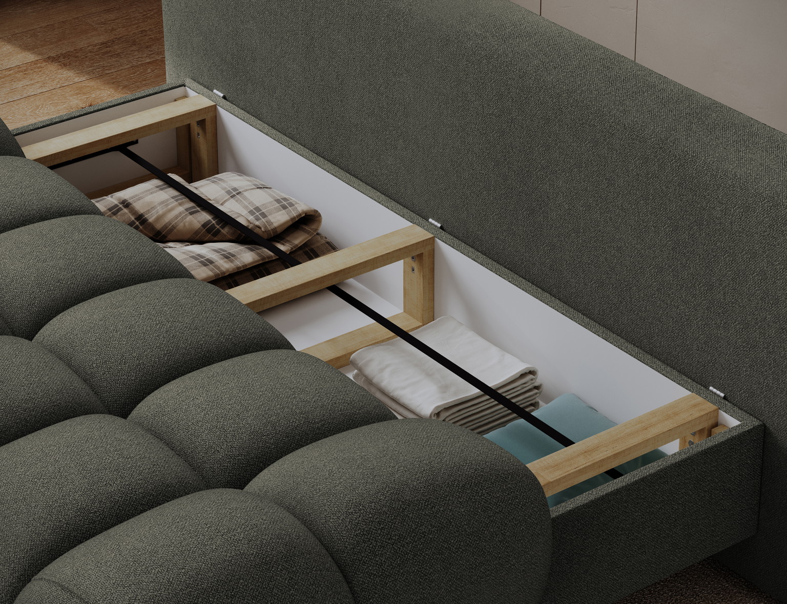 Sofa-lova Guavio Xillar 100, žalia sp., 91 x 210 cm x 97 cm - 7