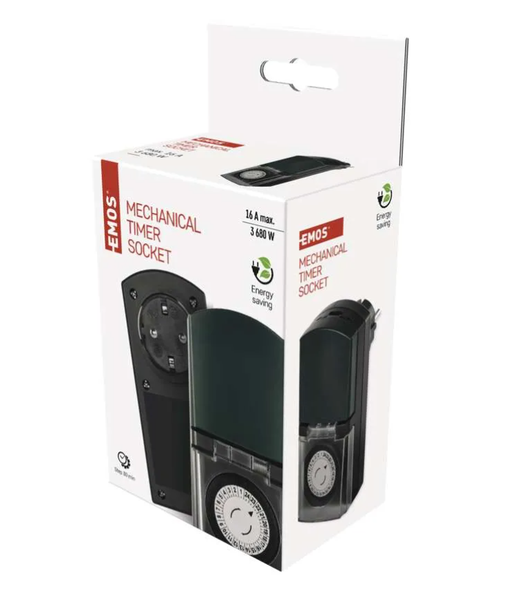 Mechaninis laikmatis EMOS, IP44, antracitas-1