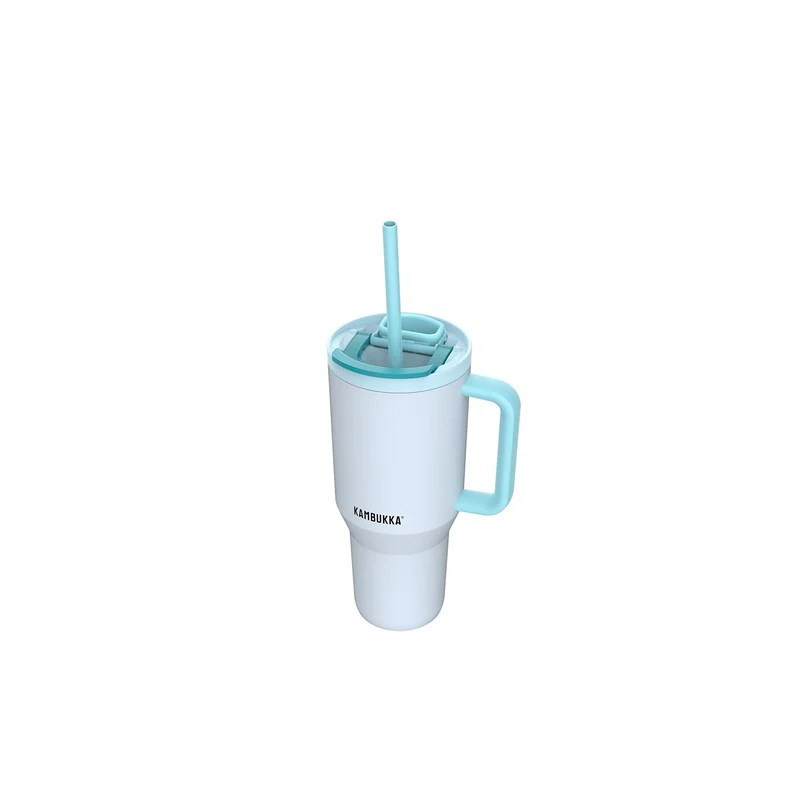 Termo puodelis su šiaudeliu KAMBUKKA RIO, melsvos sp., 950 ml-0